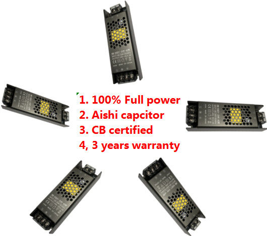 12V 24V 60W 5A 2.5A Switching Ultra Thin Black Power Supply IP20
