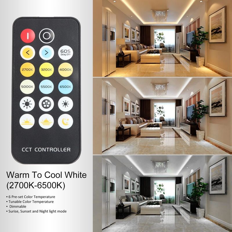COB LED Strip Lights CCT (2700K-6500K Tunable) 2M 560LED/m CRI90 Led Tape Light Kit z pudełkowym opakowaniem