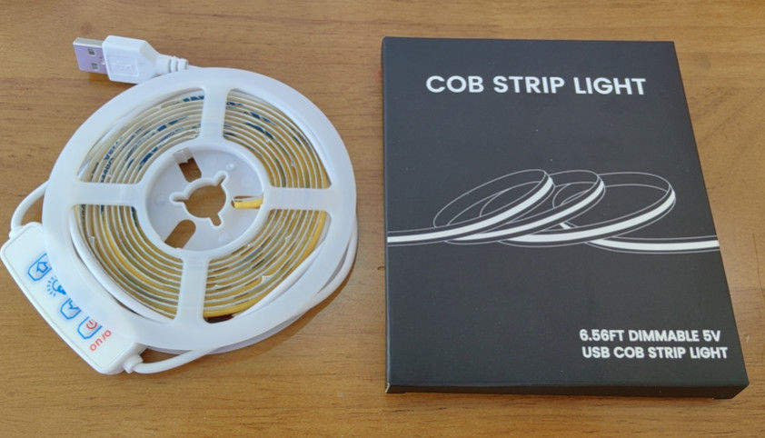 Nowy model DC5V COB LED Strip Lights 2M 300LEDs/m CRI90 USB Led Tape Light box Kit z pudełkiem pakiet led strip dla domu