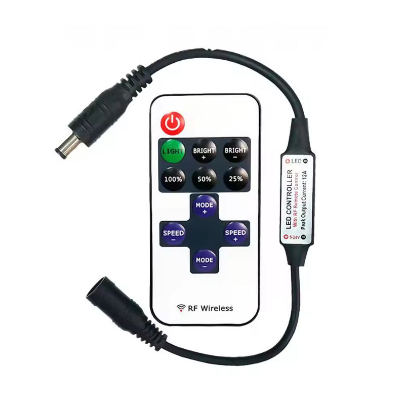 Najlepiej sprzedający Mini LED kontroler 11 kluczy 5V 12V 24V Jednokolorowy kontroler RF bezprzewodowy dotykowy zdalny oświetlenie LED przyciemniacz