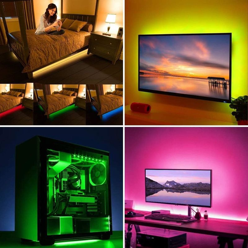 120 stopniowy kąt wiązki RGB LED Strip 5M SMD5050 24 klawisze IR Controller Dimmable Strip
