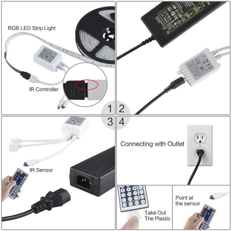 SMD wygaszający elastyczny pas LED RGB 60leds/m DC12V wejście dla kolorowej atmosfery