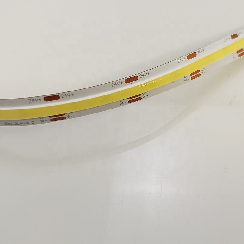 Elastyczny pas LED CCT COB Zgaszalny pas LED 560Led/m 90 CRI DC24V Certyfikowany CE/RoHS
