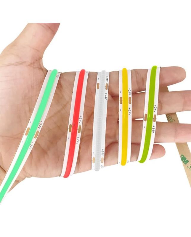 CE ROHS Certyfikat COB Światło paskowe Czerwone Zielone Błękitne Różowe Wysoka Gęstość 480 Paskowe Światło Flexible Board 24V 12V