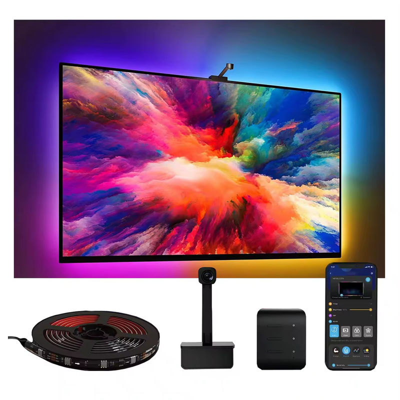 65-75 cali Alexa Google Home Ambient Smart App Wifi Immersion TV Backlights z kamerą RGBIC