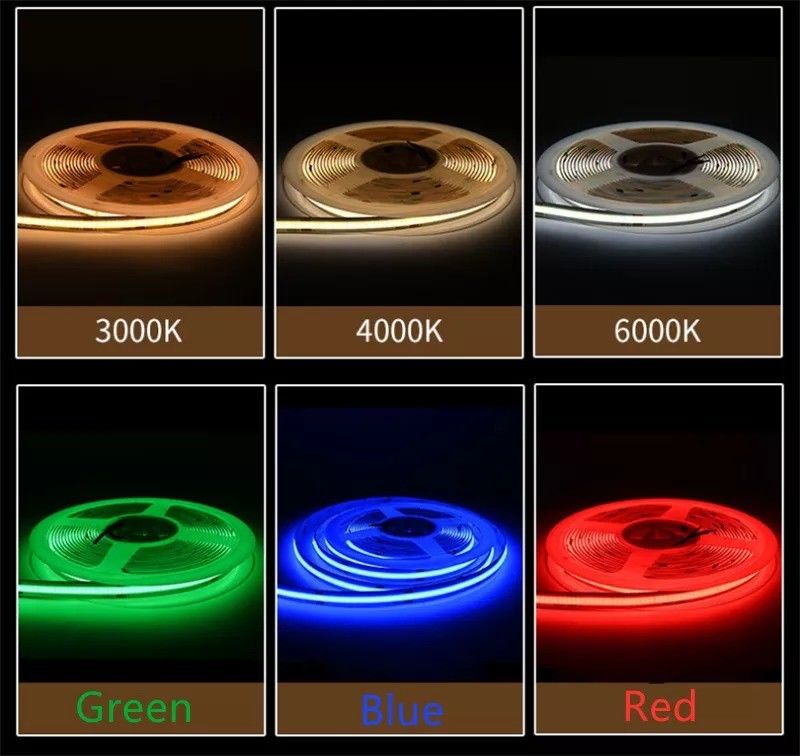 320LED/m LED COB Flexible Strip DC24V 12V 5m 10W dla oświetlenia krajobrazowego -25 50C CRI 90