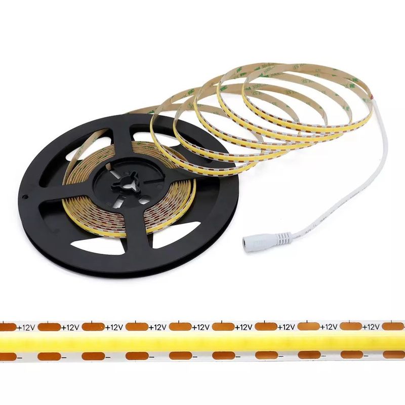 Elastyczna taśma LED 320 diod LED Biała / Ciepła biel DC24V Szerokość 8 mm Zintegrowane światło LED COB