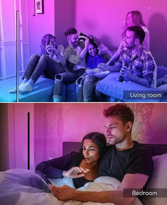 RGB Kolorowa Lampa podłogowa LED do sypialni Dekoracyjne Światło otoczenia 1,5m