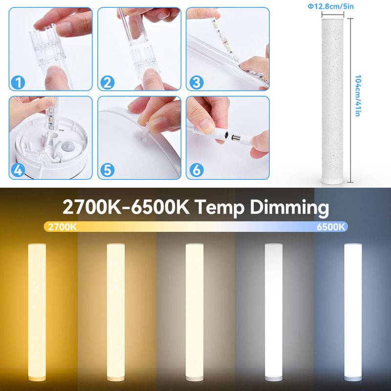 RGB Kolorowa Lampa podłogowa LED do sypialni Dekoracyjne Światło otoczenia 1,5m
