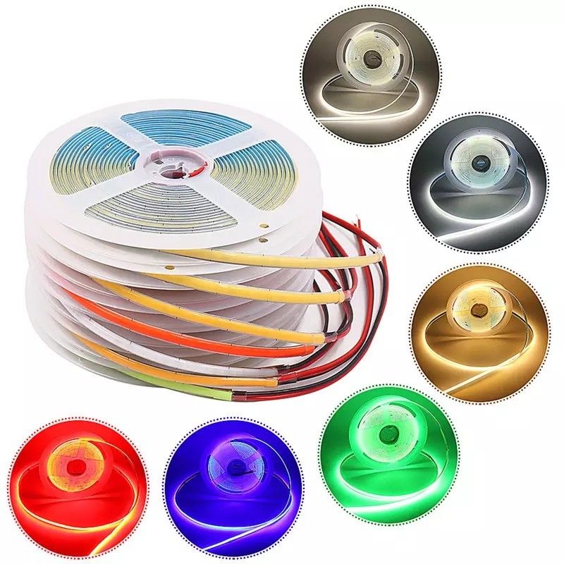 8mm taśma LED Cob 24V listwa świetlna Usb Tv podświetlenie Flex 12V Ultra cienka mała taśma LED Cob