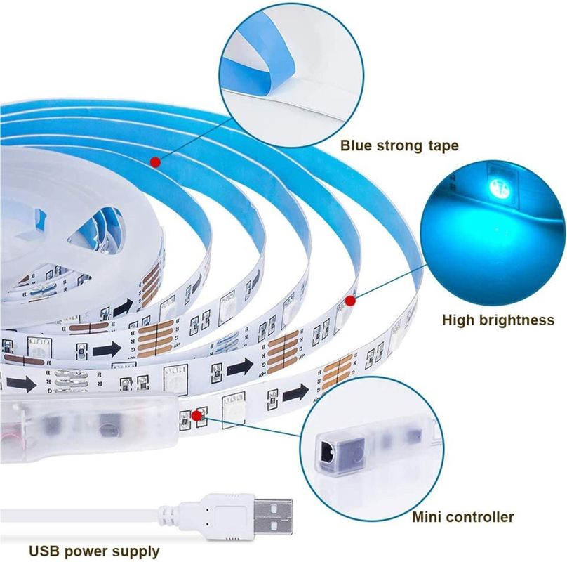 Smart LED Strip dla dekoracji 12V 5V USB Control Sync muzyki i RGB temperatury koloru