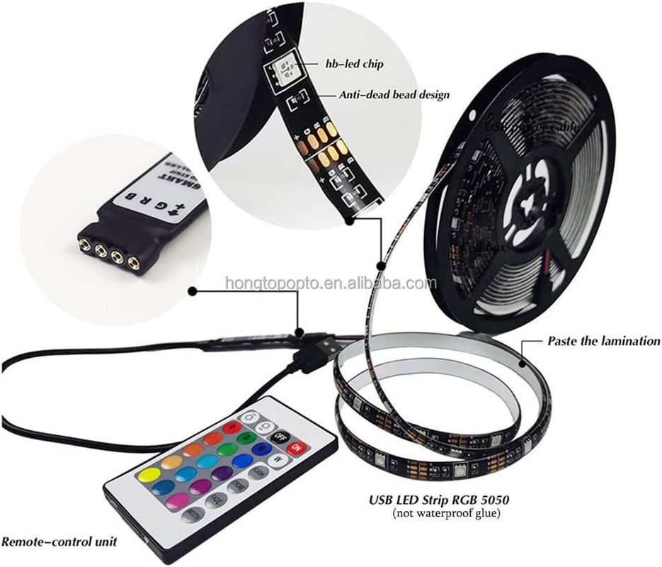 Smart LED Strip dla dekoracji 12V 5V USB Control Sync muzyki i RGB temperatury koloru