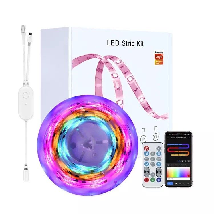Strona główna Bar Listwy świetlne LED Projekt ogrodu Wsparcie Ściemniacz 12 V 32 stopy Smart 5050 RGB 1670