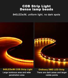 Taśma LED 5m/lot Smd 320 384 840leds/m wodoodporny elastyczny Cob Led Strip Dc 24v Ra90 RGBCCT 3000k 4000k 6000k