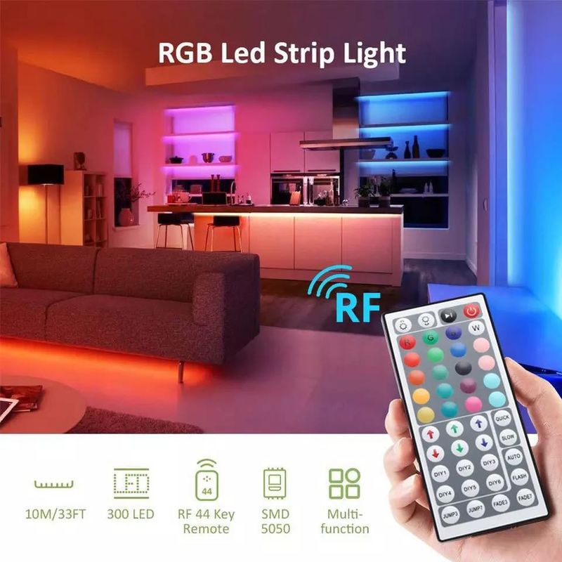 Długotrwałe oświetlenie wodoodporne IP65 30d/m 5050 RGB LED Light Strips with Remote