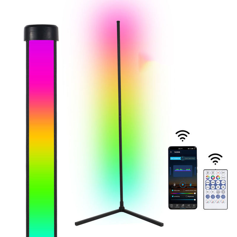 Home Hotel Lighting Dekoracyjna lampa podłogowa ze zmianą koloru RGB i metalowym cieniem szkła