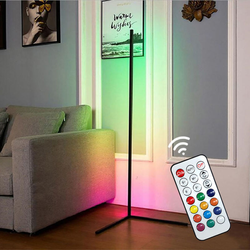 Home Hotel Lighting Dekoracyjna lampa podłogowa ze zmianą koloru RGB i metalowym cieniem szkła