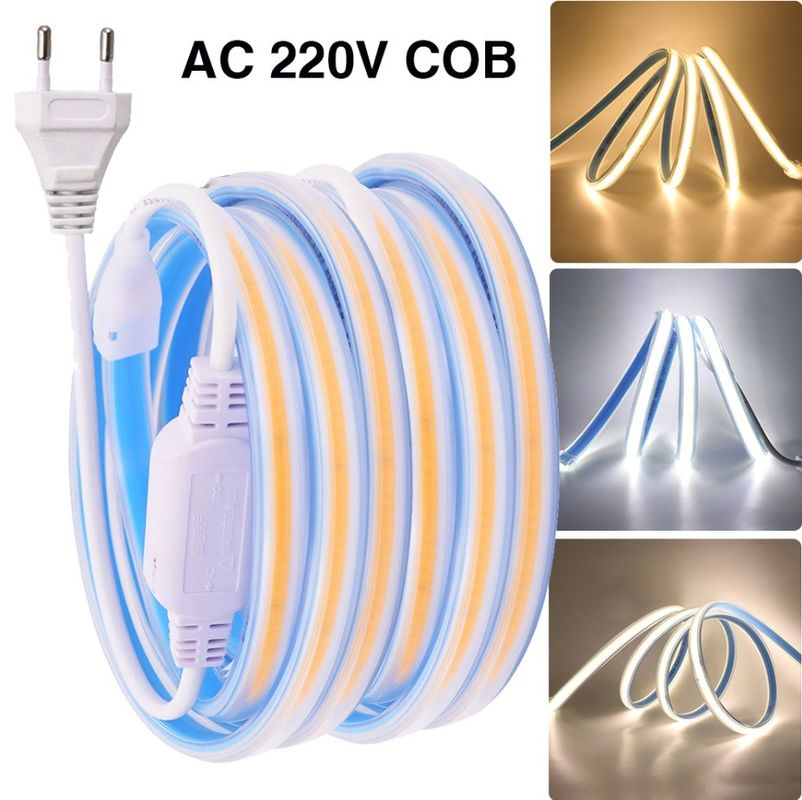280 ledów / metr 12v 24v 220v Rgbw Cob Light Strip Cob Led Strip Długość 50 metrów / rolka