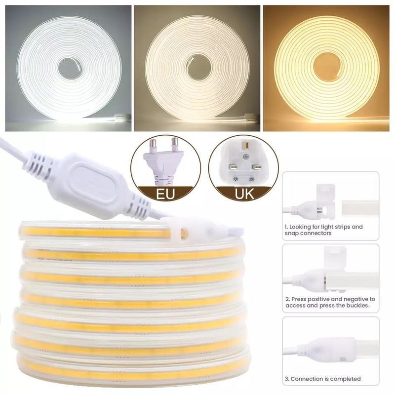 280 ledów / metr 12v 24v 220v Rgbw Cob Light Strip Cob Led Strip Długość 50 metrów / rolka