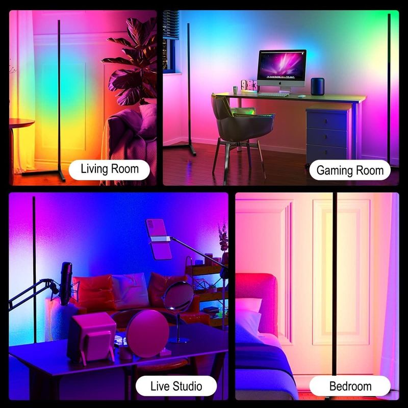 Sypialnia RGB IC Gaming Lights Salon Ambient Mood Light Standing LED Corner Floor Lamp