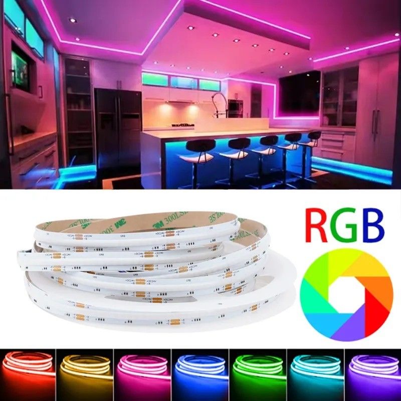 Lampa Przepływ światła lm 1000 24V 576leds/meter RGB COB LED Soft Light Strip Direct Good