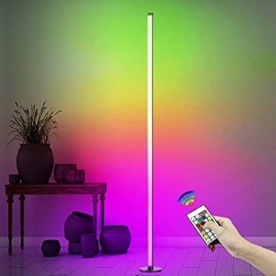 Lampy podłogowe LED RGB Nowoczesne światło podłogowe standów z zdalnym sterowaniem i tłumieniem obsługi