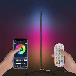 Lampy podłogowe LED RGB Nowoczesne światło podłogowe standów z zdalnym sterowaniem i tłumieniem obsługi