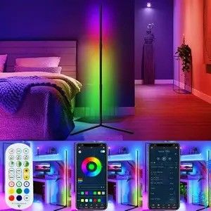 Lampy podłogowe LED RGB Nowoczesne światło podłogowe standów z zdalnym sterowaniem i tłumieniem obsługi