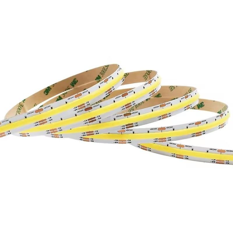 IP20 100lm 10W 24V FCOB Wytłumaczalny biały RA90 560LEDS COB LED Strip grubszy PCB z tamą