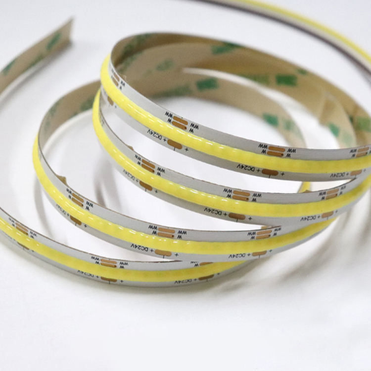 IP20 100lm 10W 24V FCOB Wytłumaczalny biały RA90 560LEDS COB LED Strip grubszy PCB z tamą
