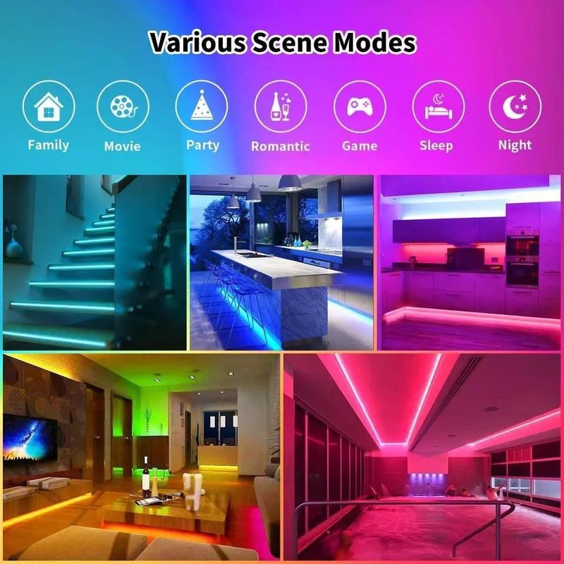 12V 5V 2835 5050 RGB WIFI Tuya Smart LED Light Strips Sync muzyki do dekoracji inteligentnego domu