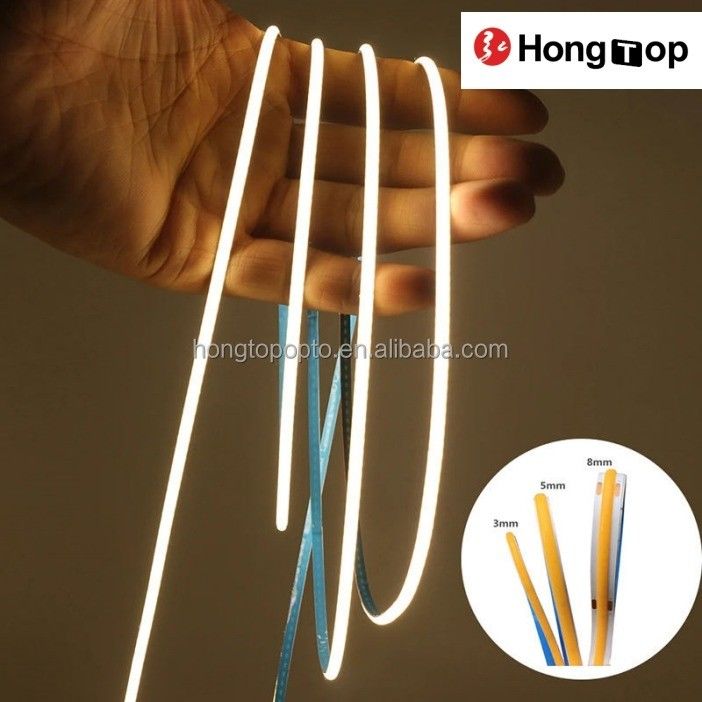 Lampa Wydajność świetlna 90lm/w 1000lm Super Narrow COB LED Strip Lights 3mm 400LED/m