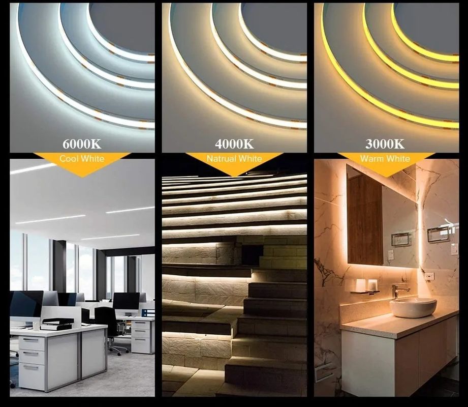 Produkt Cob LED Strip Light CRI 90 8MM 5MM Long Double PCB -45 50 Temperatura pracy