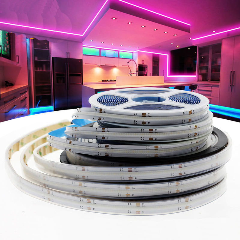 90 Ra CRI COB RGB LED Strip Light Nie wodoodporny 12V 24V do usługi rozwiązań oświetleniowych
