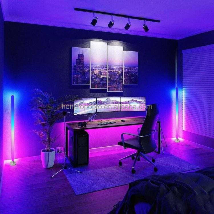 80lm/w Dom Atmosfera inteligentna lampa podłogowa LED z USB RGB zmianą koloru i kontrolerem IR