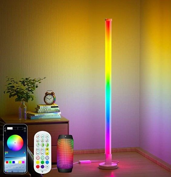 Komputery/ Ctn 18 Zmiana koloru zdalnym sterowaniem Stand Corner Floor Lamp For Bedroom Smart Wifi