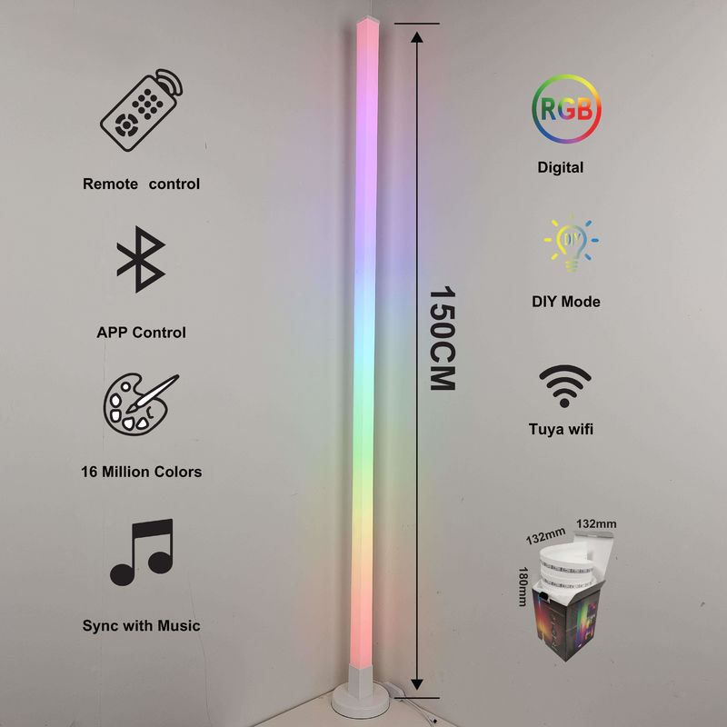2024 Atmosphere Smart Home Light Rgb Led Floor Lamp z żelazną podstawą i zdalnym sterowaniem