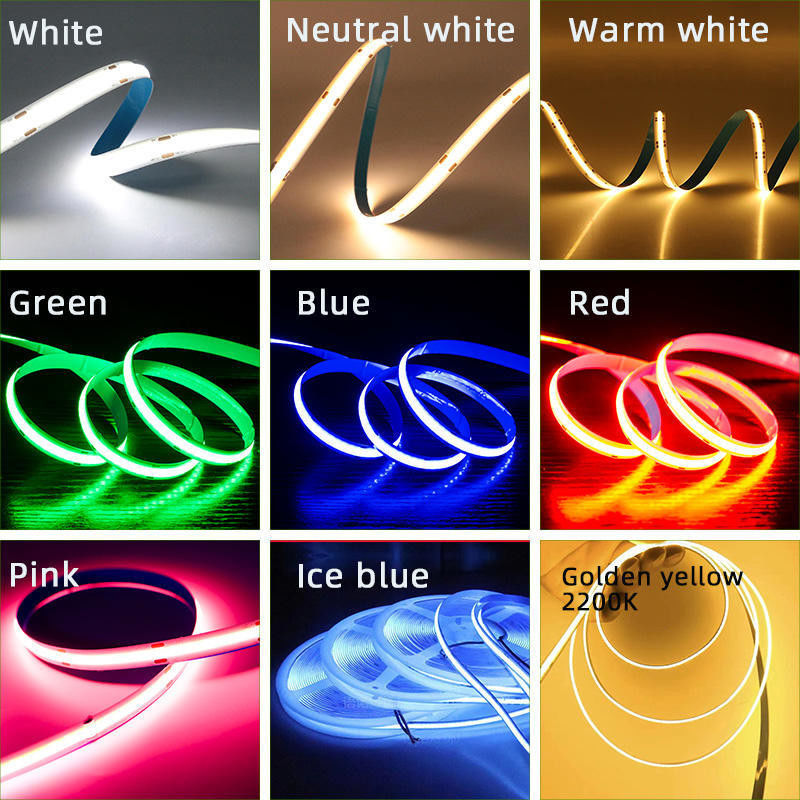 12V/24V Cob Led Strip 320leds/m Węzeł do Węzeł 5m/10m/20m/50m Odcinalny co 3 diody