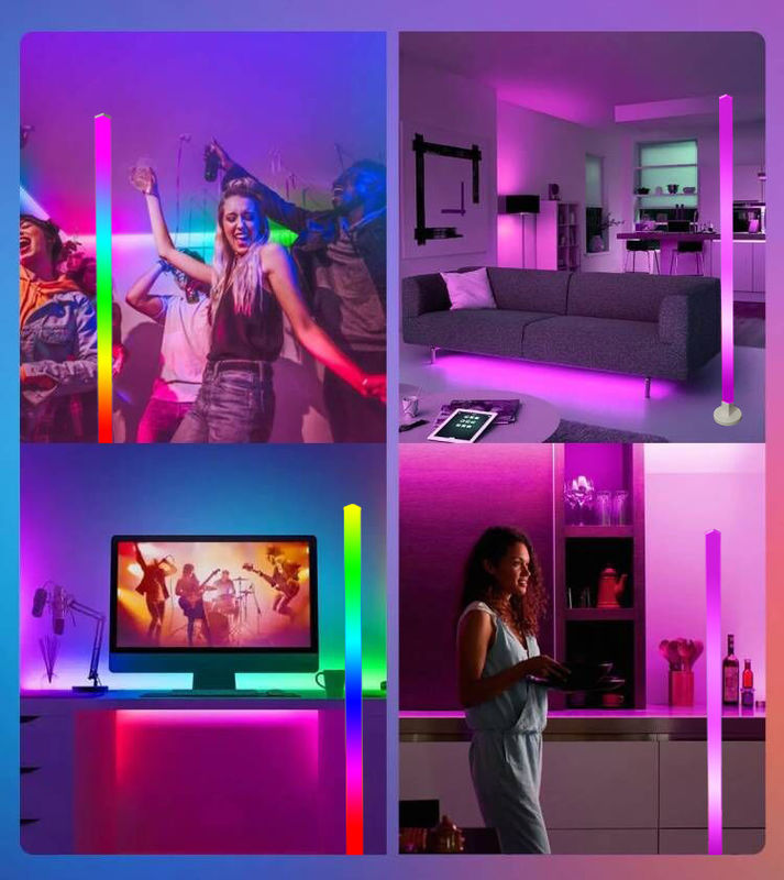 DIY Dekoracja domu RGB podłogowe światło z Bluetooth sterowanie muzyką i zdalnym sterowaniem