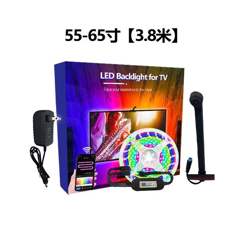 55-65 cali Alexa Google Home Ambient Smart App Wifi Immersion TV LED Backlights 3,8m 12,5ft ROLL z kamerą