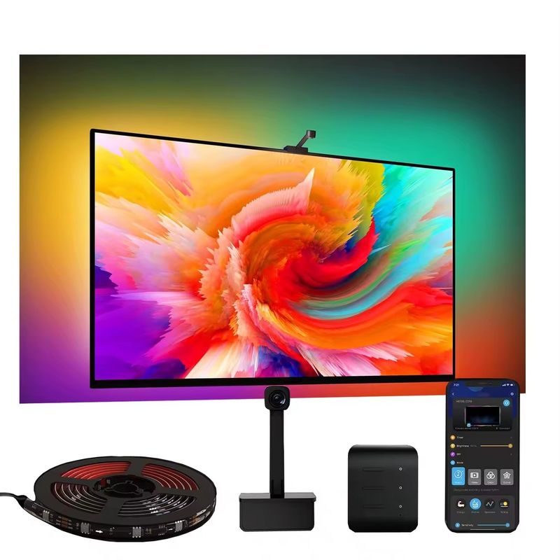 RGB Dekor Bar LED Smart TV Podświetlenie paski światła z kamerą IP20 3.8m 12V dla telewizora