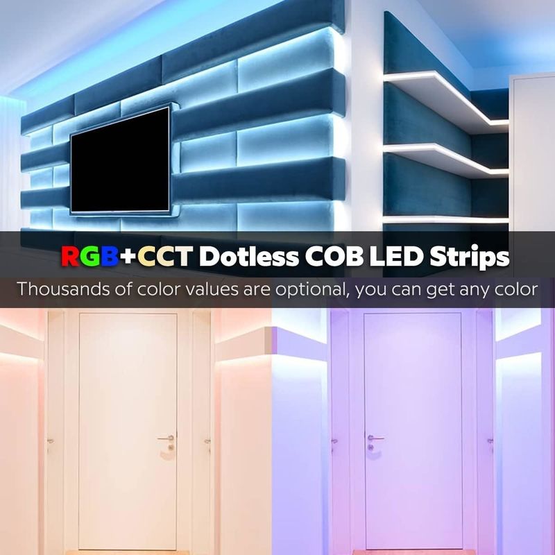 0.15kg 840 leds 12mm szerokości RGBCCT DC24V COB LED światło paska do celów dekoracyjnych 3
