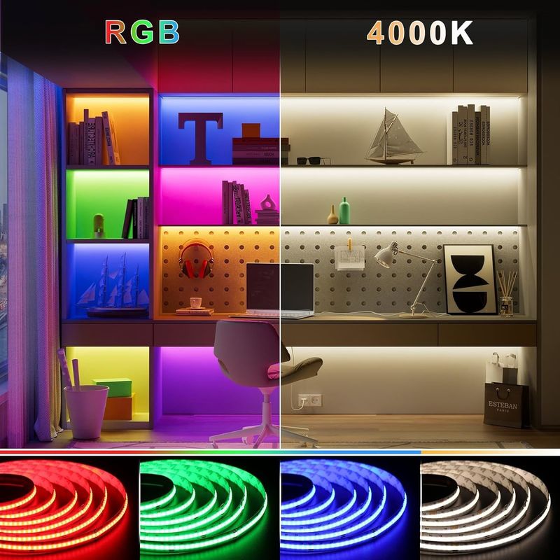 100lm/w Lampa Wydajność świetlna RGBW 784leds Smart COB Led Strip do dekoracji domu