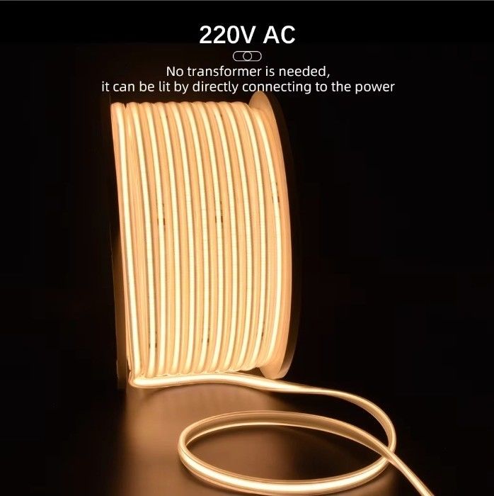 Zewnętrzny elastyczny COB LED Strip Light Biały Ciepły Biały 288LEDs 280LEDs 320LEDs Wysokie napięcie