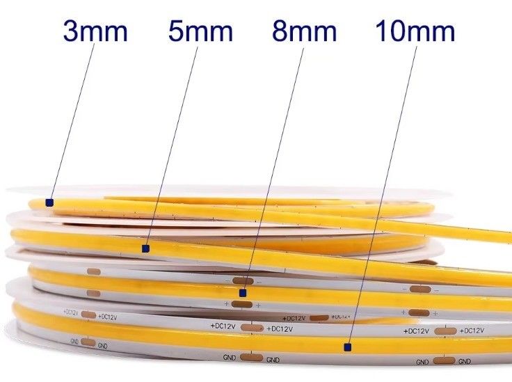 DC 12V 24V 5V Ultra wąskie 3mm bez kropek COB LED Strip Light do elastycznego oświetlenia